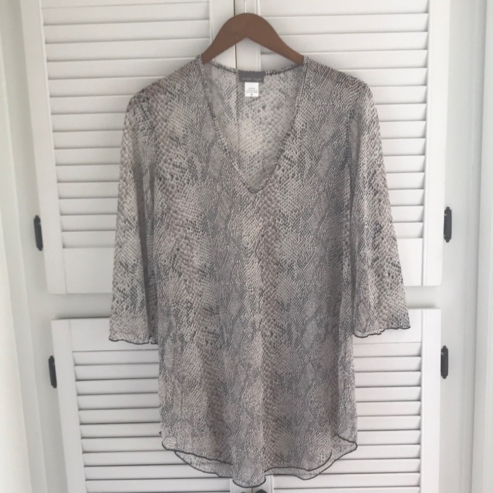 Jordan Taylor sheer snake print swimsuit coverup